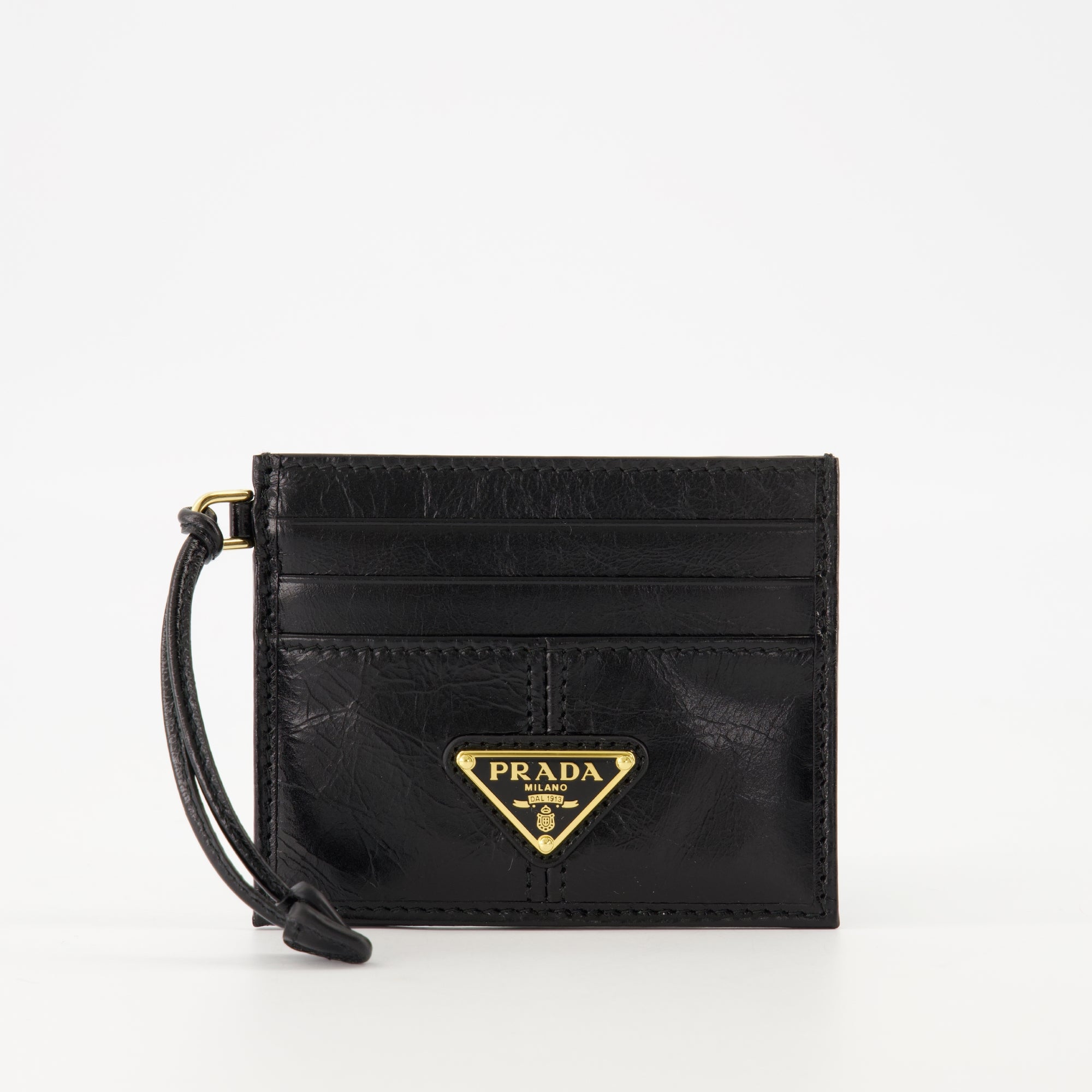 Petite maroquinerie Leder Kartenetui Prada Noir Femme