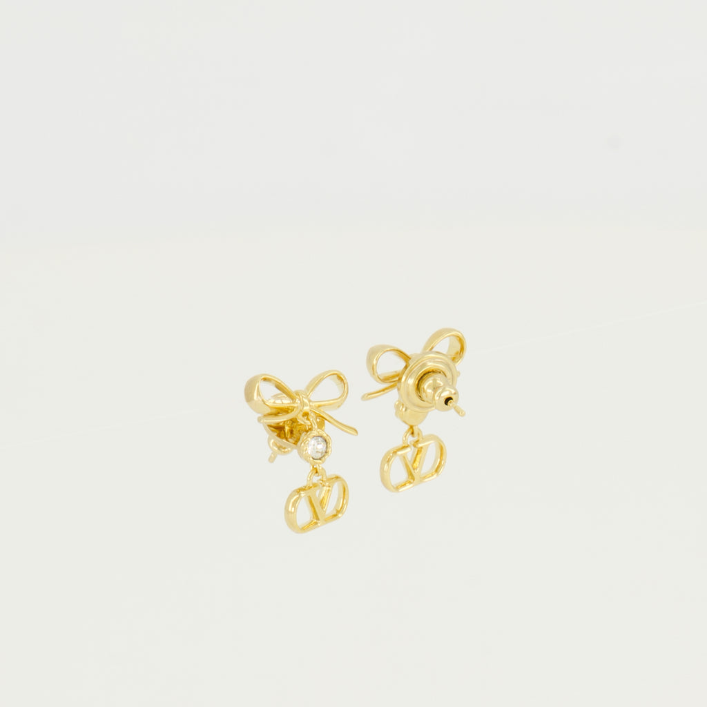 Bijoux VLogo 귀걸이와 골드 스와로브스키® 크리스탈 Valentino Garavani Doré Femme