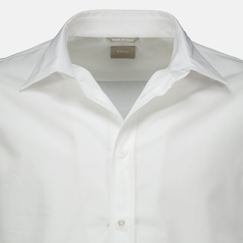 Chemises Camicia Bianca con Ricamo Moulures Dior Blanc Homme