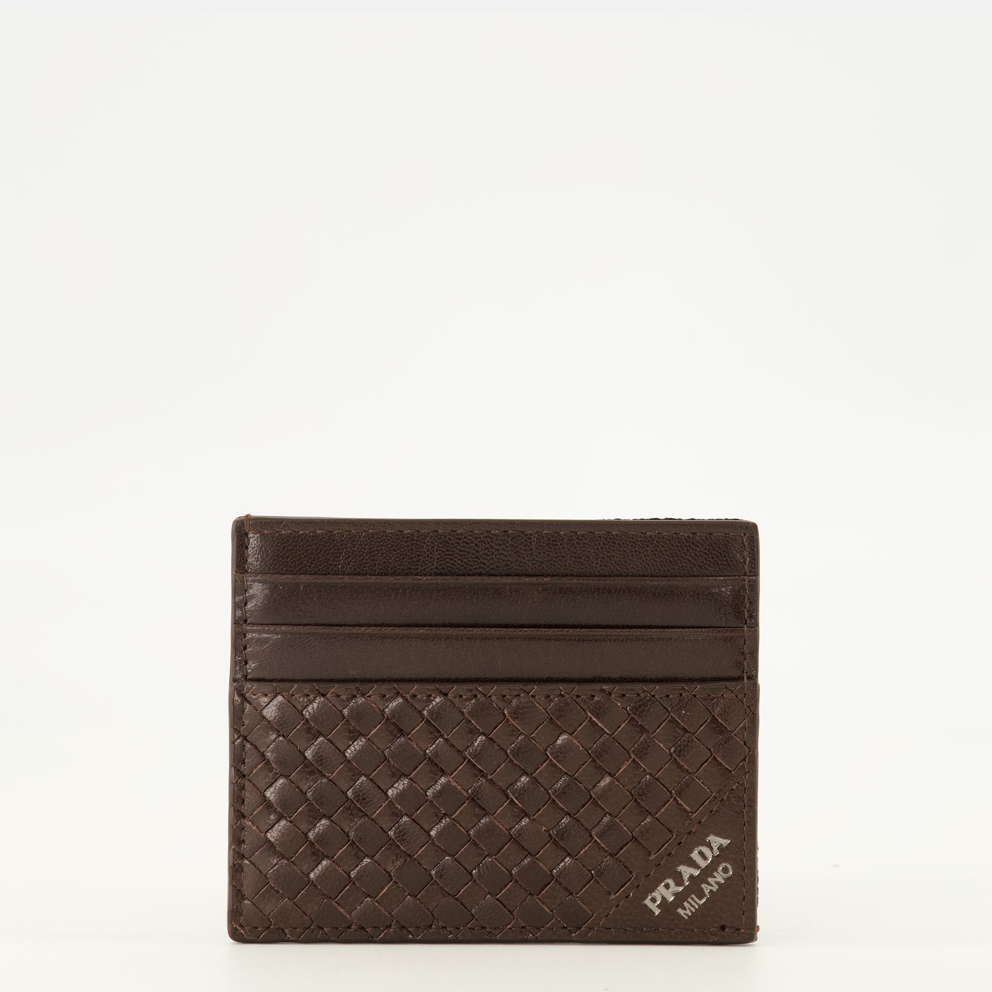 Petite maroquinerie Porte-cartes en cuir marron Prada Marron Homme