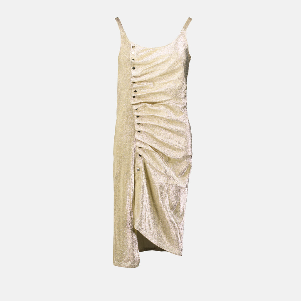 Kleider Drapiertes Lurex-Kleid Rabanne Gold Femme