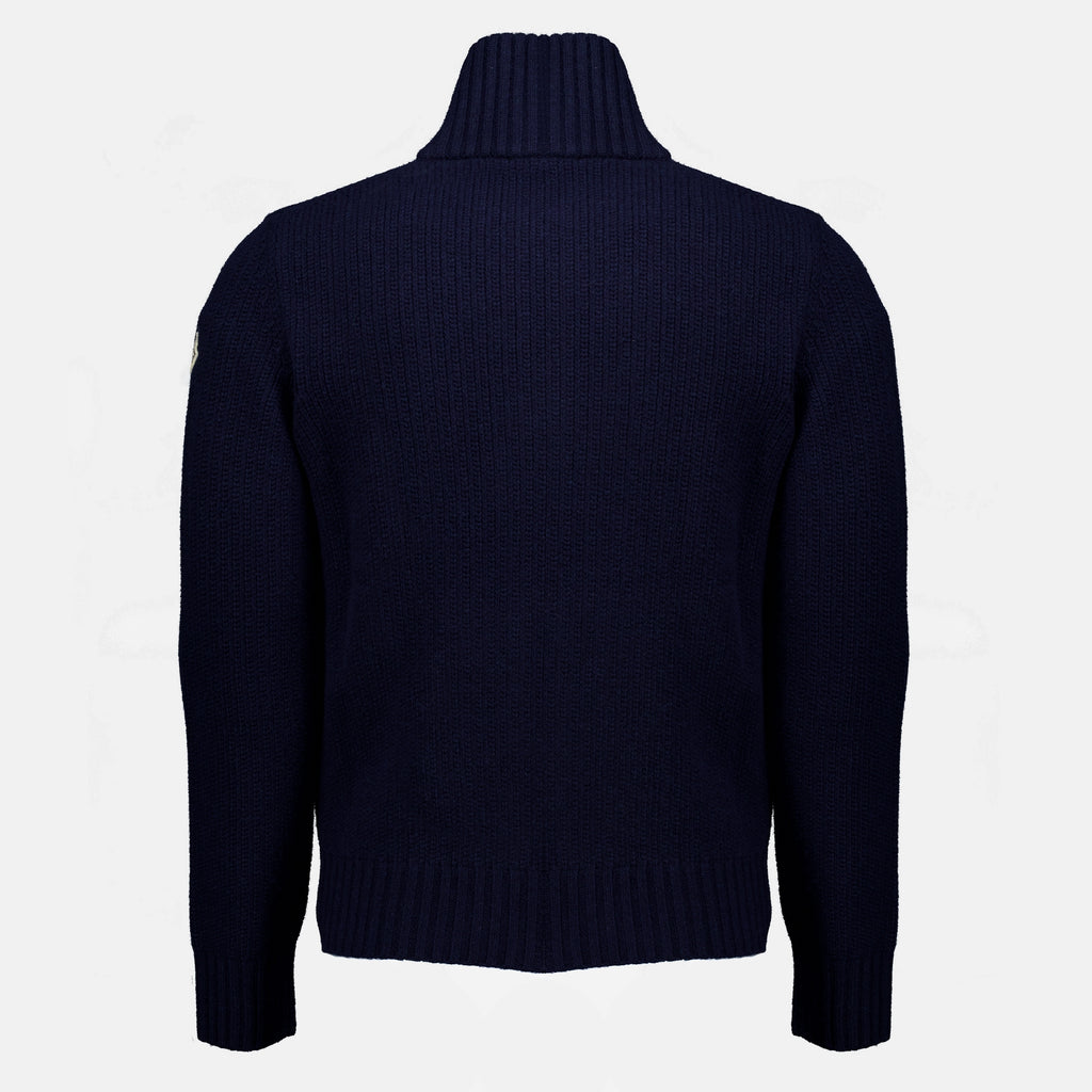 Maille ネイビーブルーのウールカーディガン Moncler Bleu foncé Homme