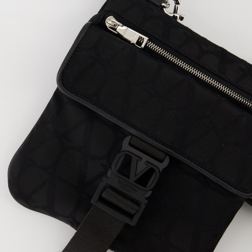 Sacs bandoulière Sacoche VLogo en toile Valentino Garavani Noir Homme