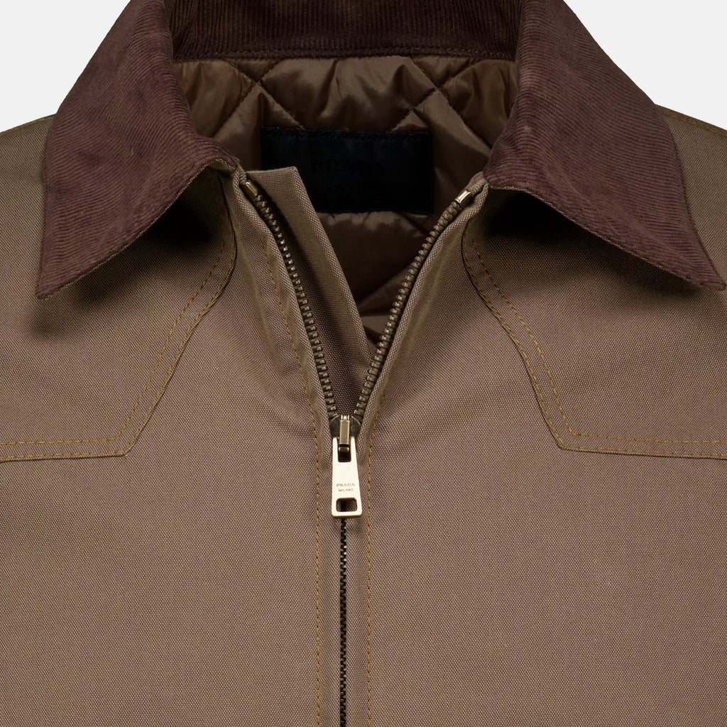 Vestes Chaqueta de Mezclilla Marrón Prada Marron Homme