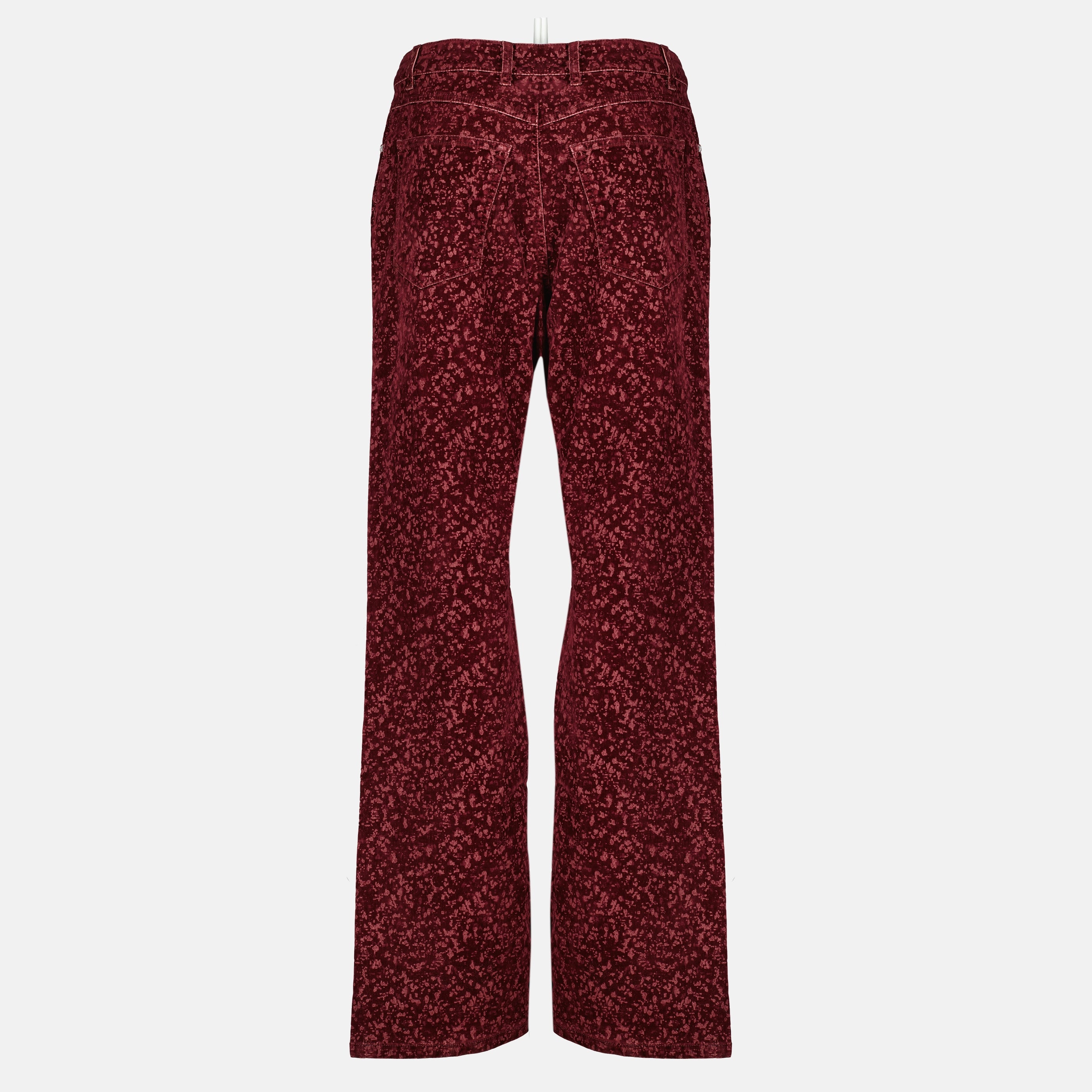 Image de l'article Jean rouge effet velours en coton de la marque Rabanne pour Femme - Saison Printemps-Été 2026 - Vue de Dos