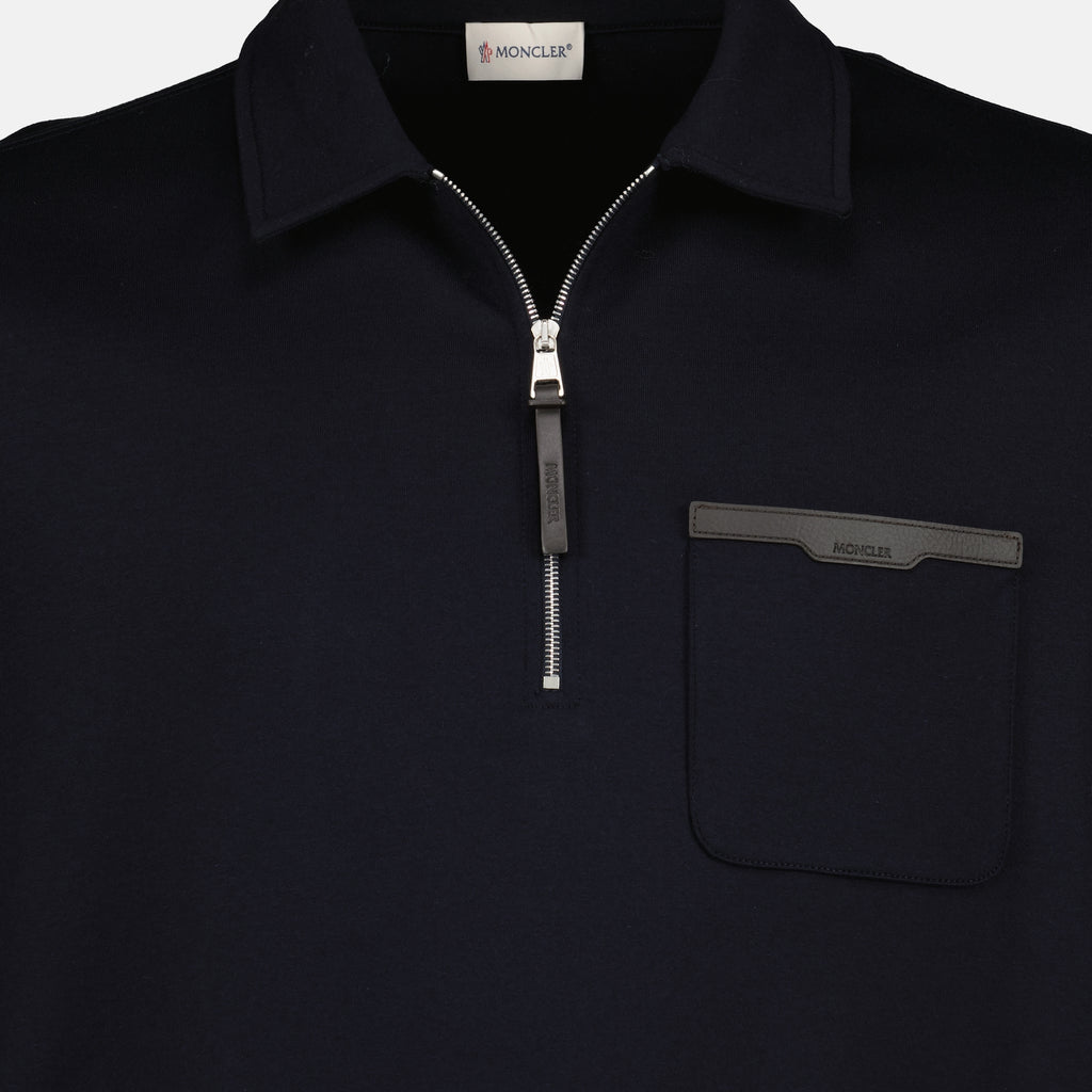 Image of the Moncler men's cotton zip sweatshirt - Spring-Summer 2026 - Detailed View_1