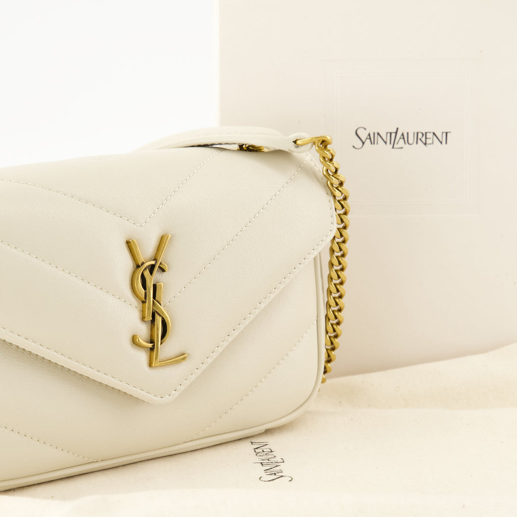 Image de l'article Sac Loulou mini blanc de la marque Saint Laurent pour Femme - Saison Printemps-Été 2026 - Vue détaillée_2