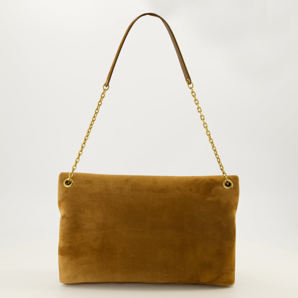 Sacs à main et épaule Pochette Cassandre en suède marron Saint Laurent Marron Femme