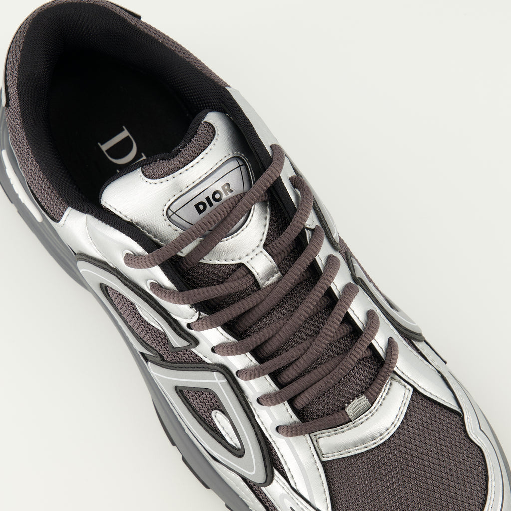 Bild des B30 Sneakers in Grau und Schwarz von Dior für Herren - Herbst-Winter-Saison 2025 - Detaillierte Draufsicht