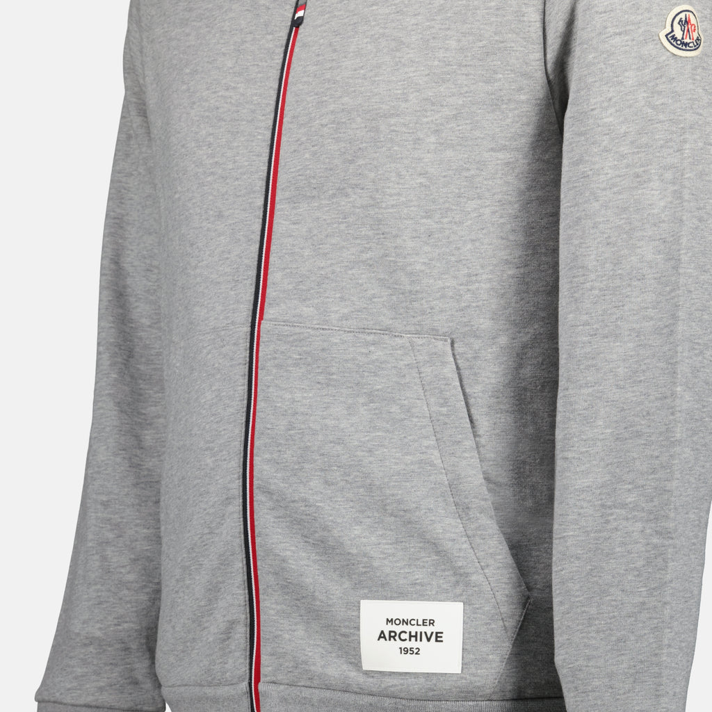 Sweatshirts Sweat à capuche zippé Moncler Gris Homme