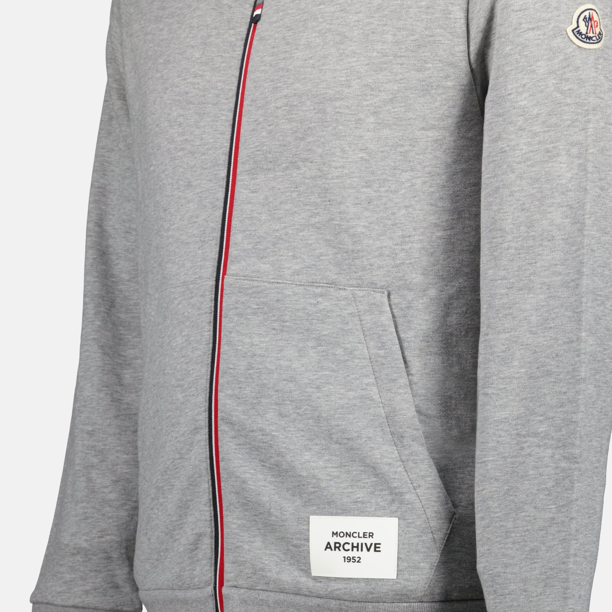 Sweatshirts Sweat à capuche zippé Moncler Gris Homme