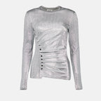 Tops Drapiertes Lurex-Top Rabanne Silber Femme