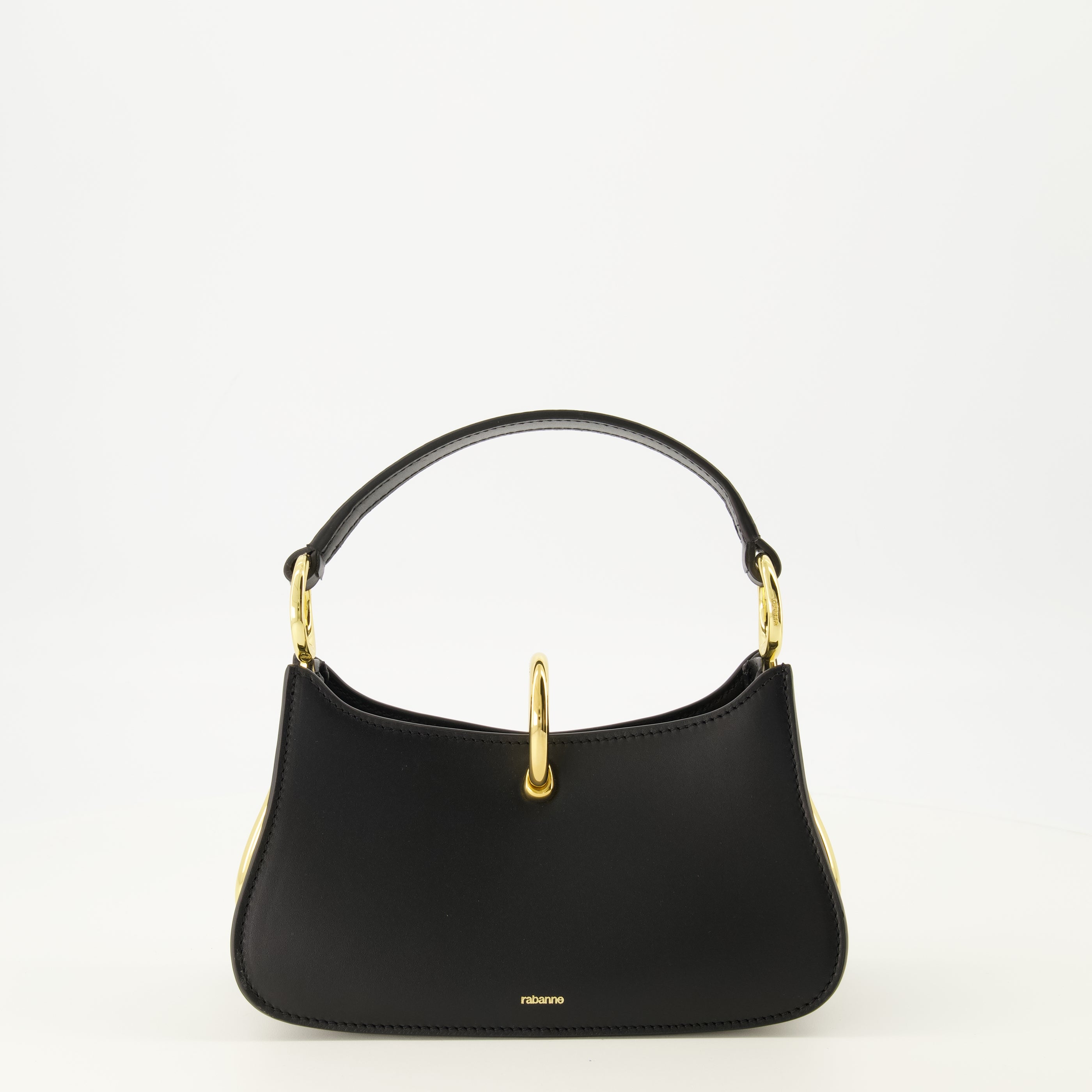 Sacs à main et épaule 미니 블랙 가죽 가방 Rabanne Noir Femme