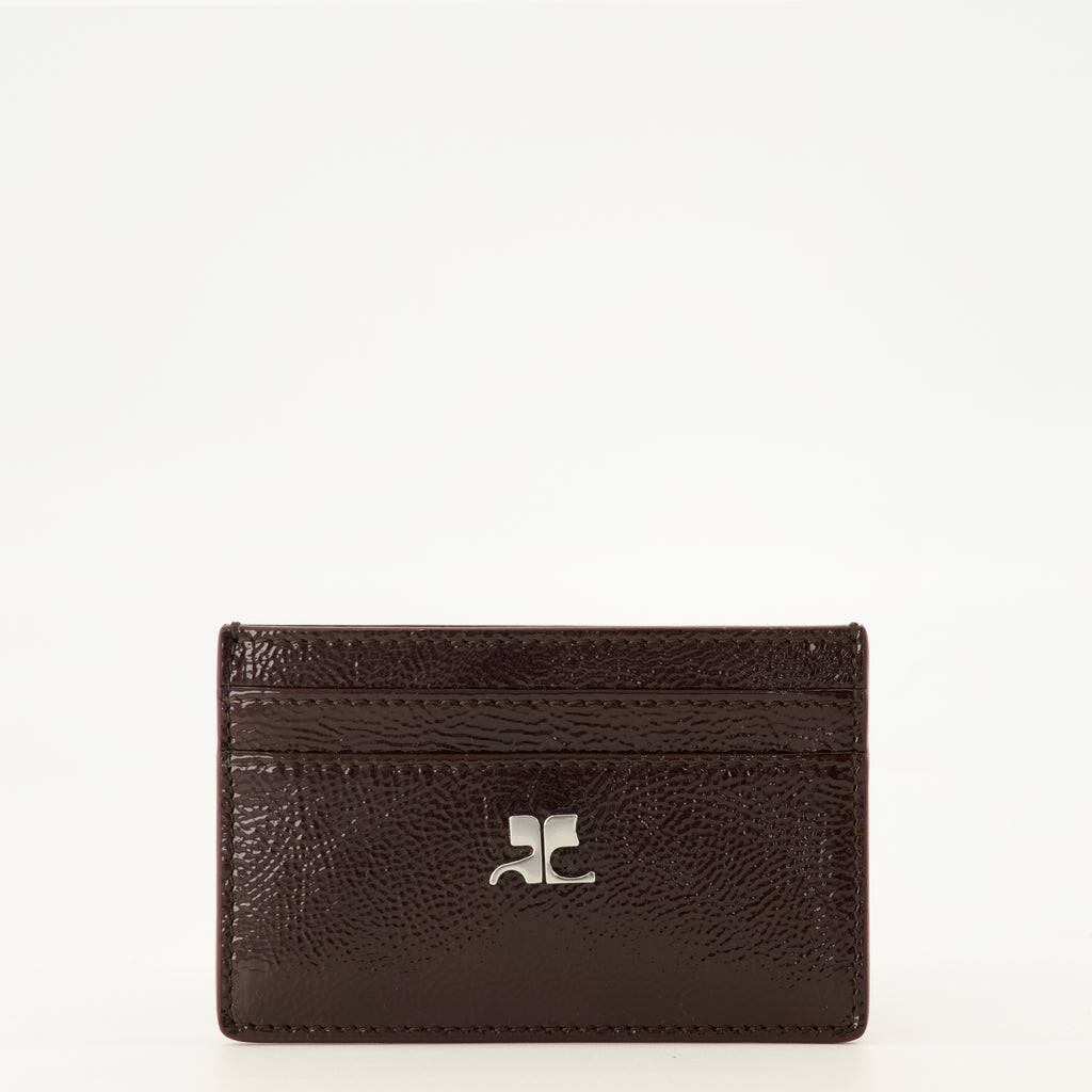 Petite maroquinerie Porte-cartes AC en cuir naplack bordeaux Courrèges Bordeaux Femme