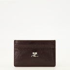 Petite maroquinerie Porte-cartes AC en cuir naplack bordeaux Courrèges Bordeaux Femme