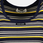 Image de l'article Débardeur à rayures bleu marine de la marque Miu Miu pour Femme - Saison Printemps-Été 2026 - Vue détaillée_1