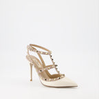 Pumps Escarpins Rockstud Valentino Garavani Beige Femme