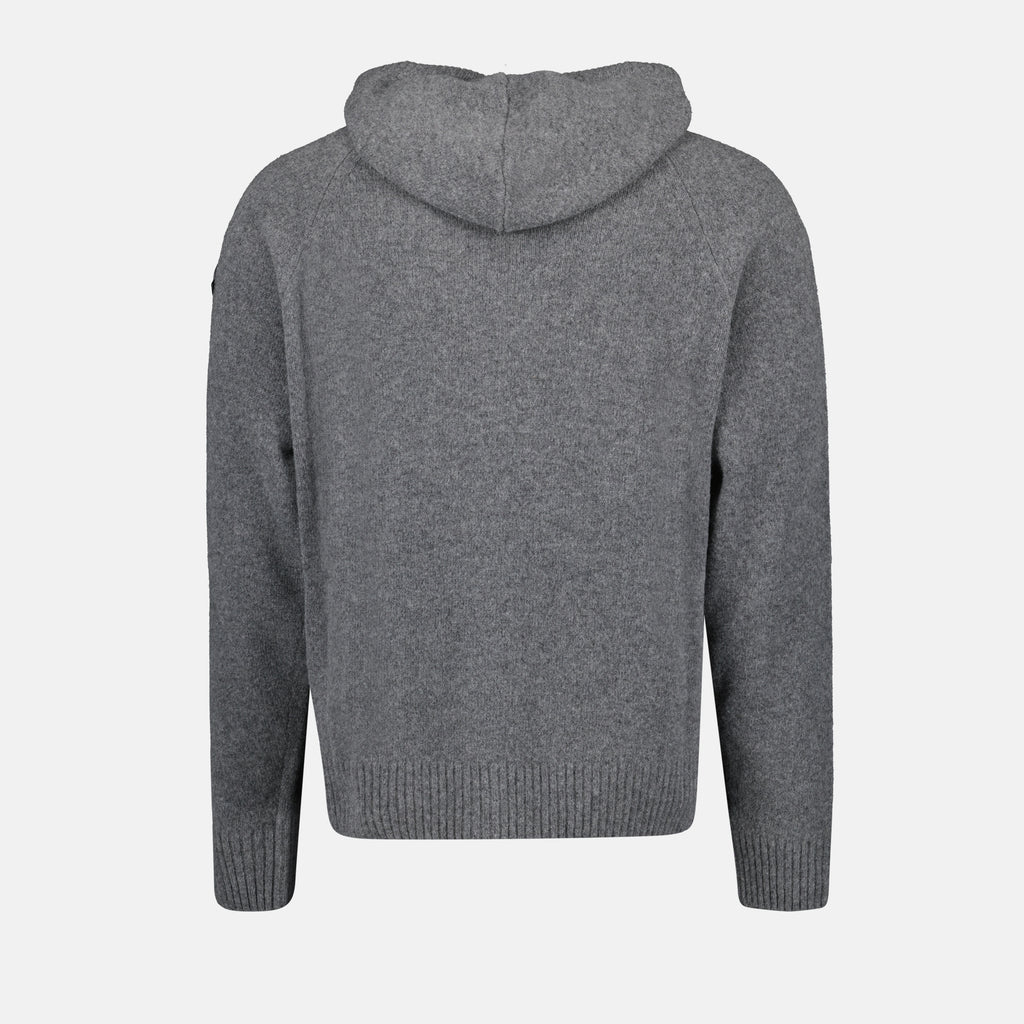 Maille Cardigan zippé en laine Moncler Gris Homme