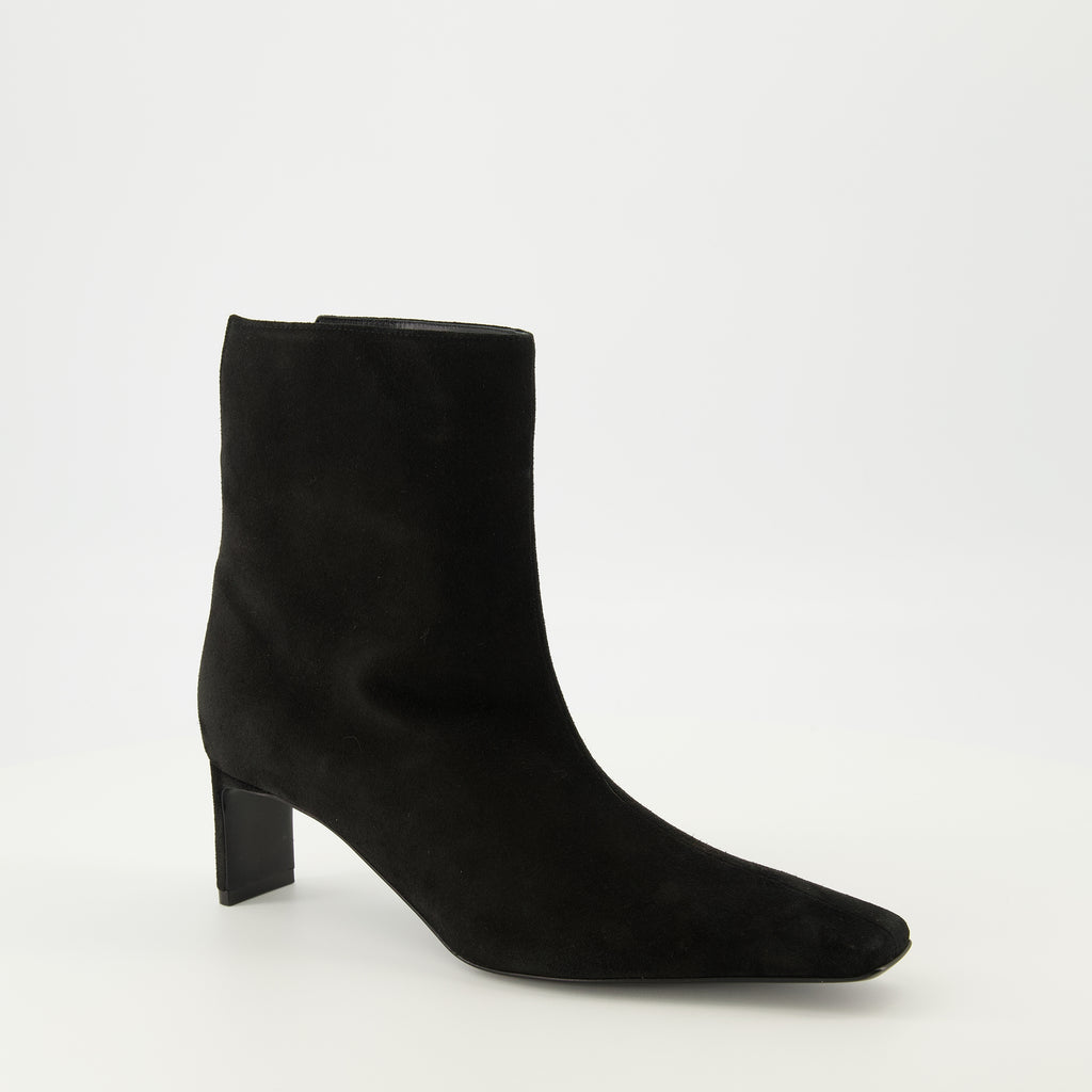 Image de l'article Bottines Ona noir de la marque Khaite pour Femme - Saison Automne-Hiver 2025 - Vue trois quarts avant droite