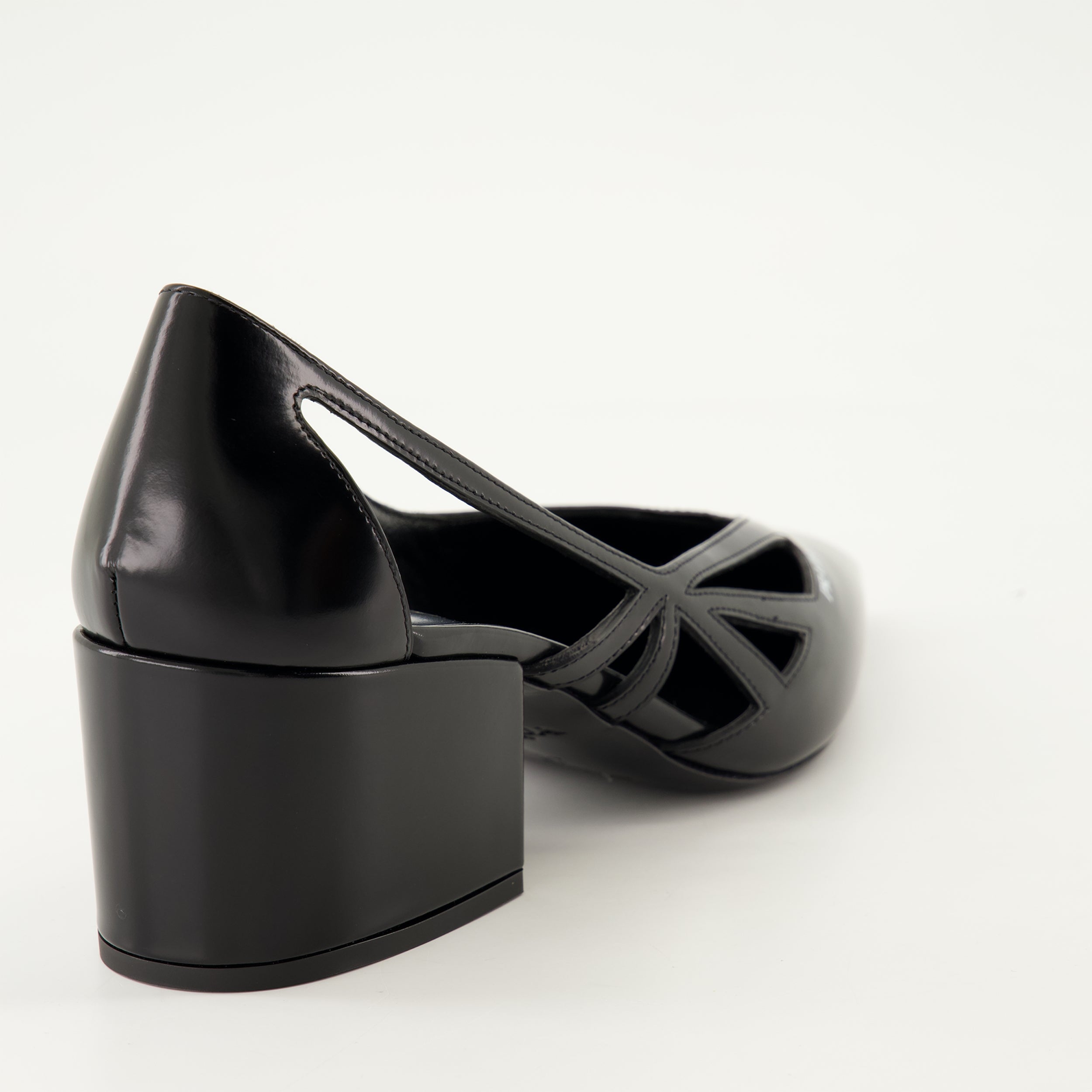 Scarpe con tacco Décolleté in Pelle Lucida Prada Nero Femme