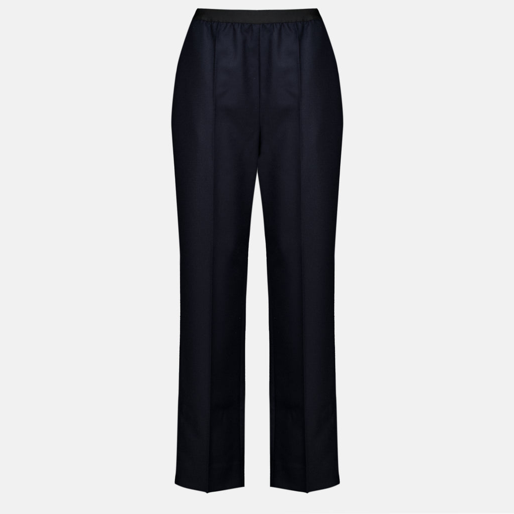 Pantalons 스트레이트 네이비 울 바지 Mm6 Bleu foncé Femme