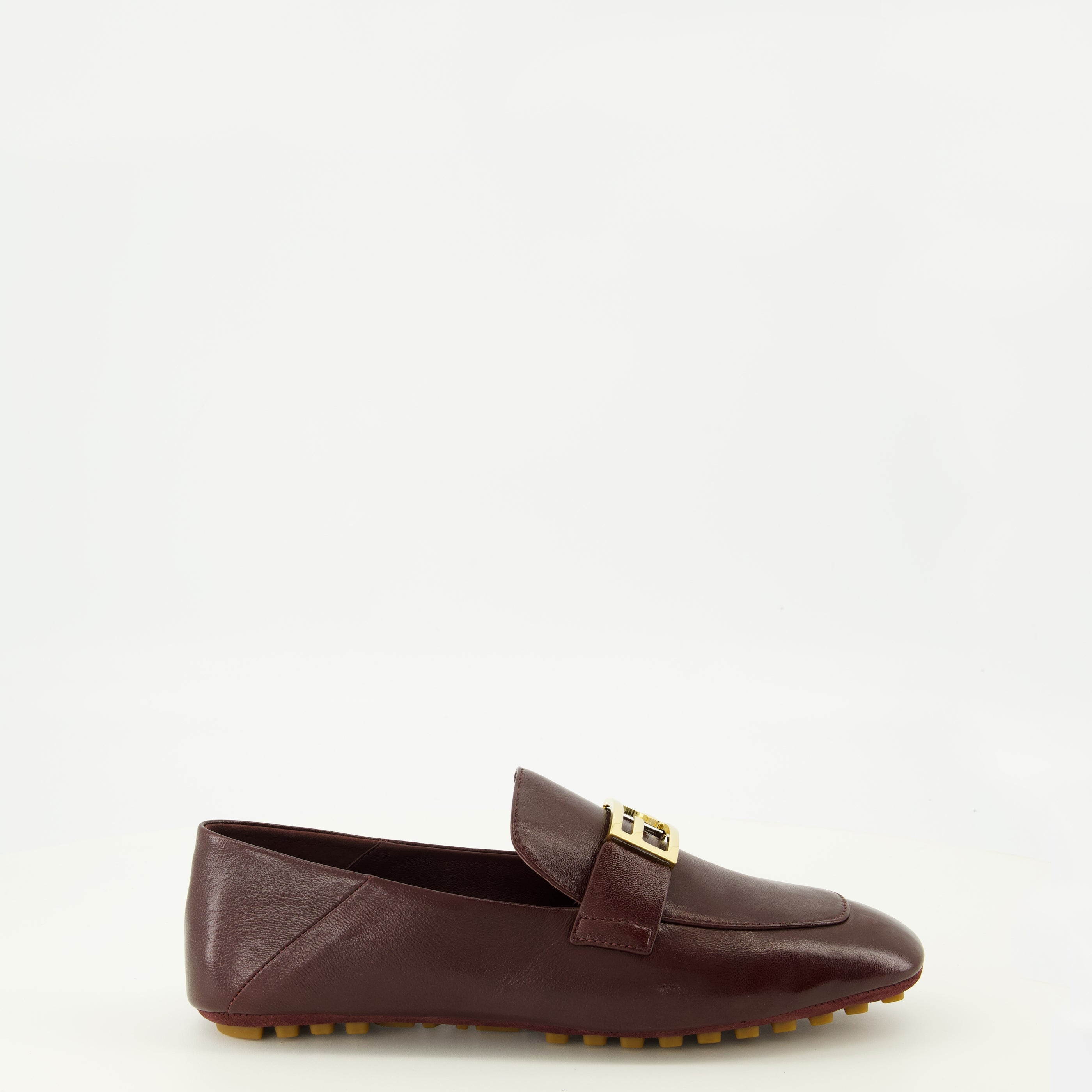 Mocassins Mocassins Baguette en cuir nappa bordeaux Fendi Marron Femme