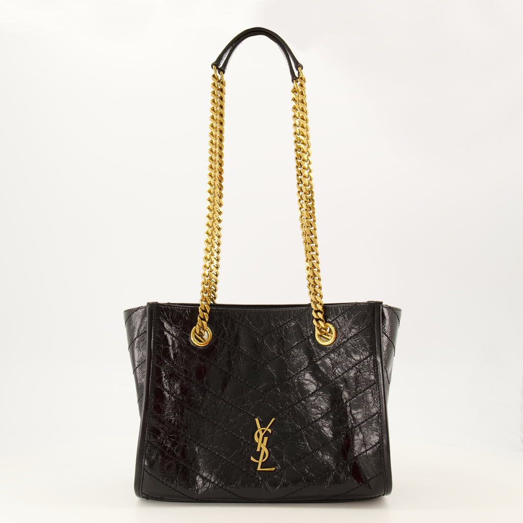 Sacs à main et épaule Sac Niki Shopping small en cuir vintage noir Saint Laurent Noir Femme