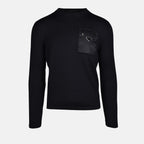 Knitwear Wool and Re-Nylon Sweater Prada Black Homme