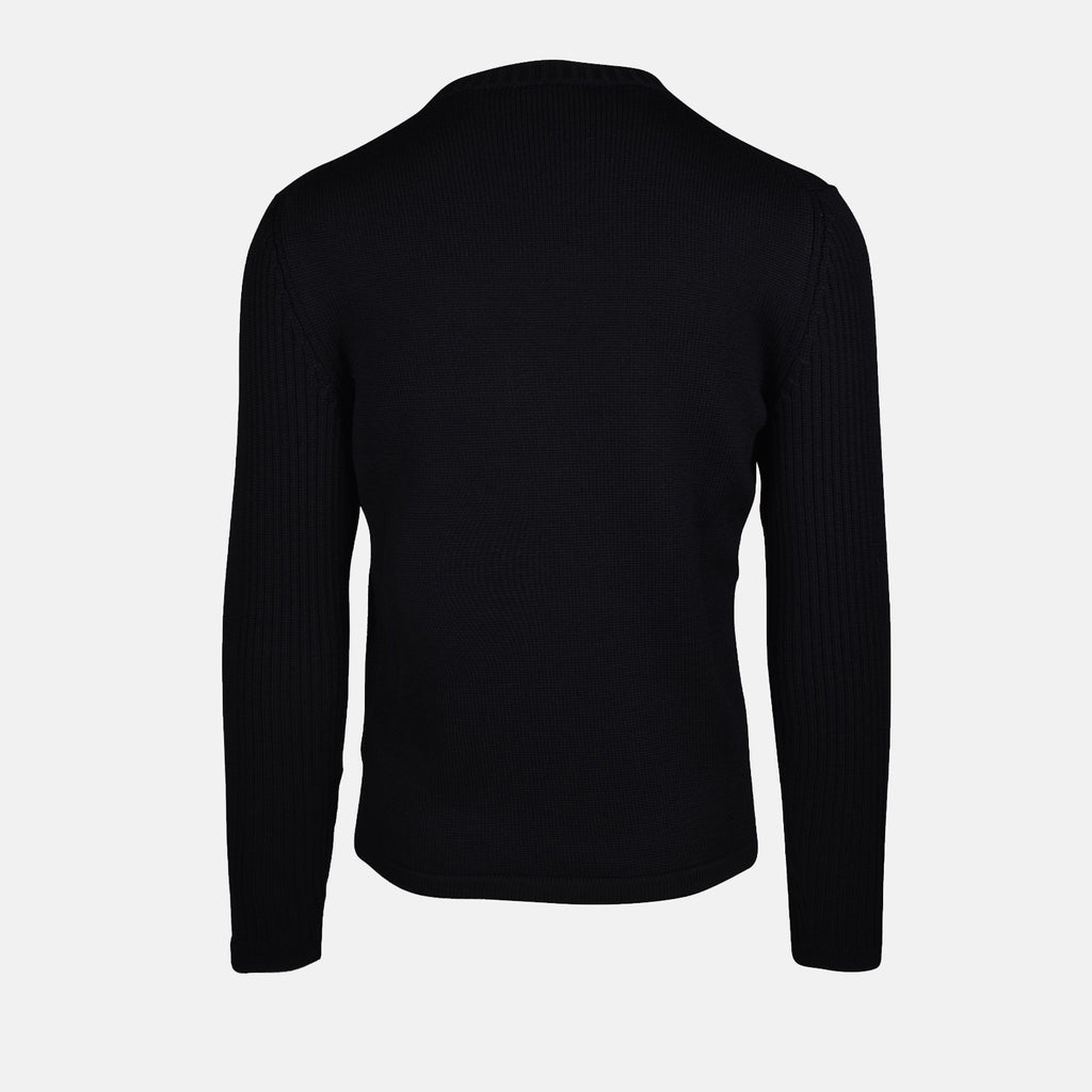 Knitwear Wool and Re-Nylon Sweater Prada Black Homme