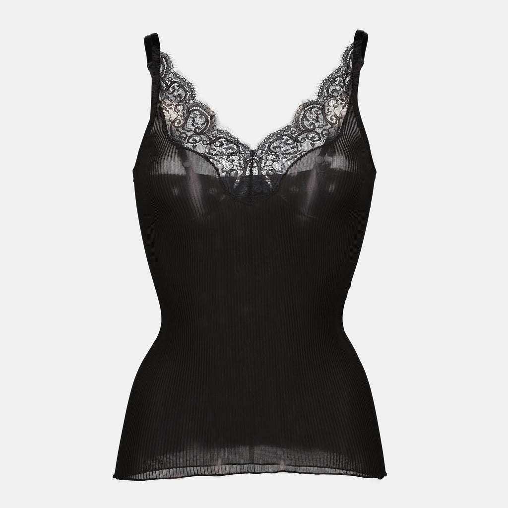 Image of the Saint Laurent Women's Silk Tank Top - Autumn-Winter 2025 Season - Front View