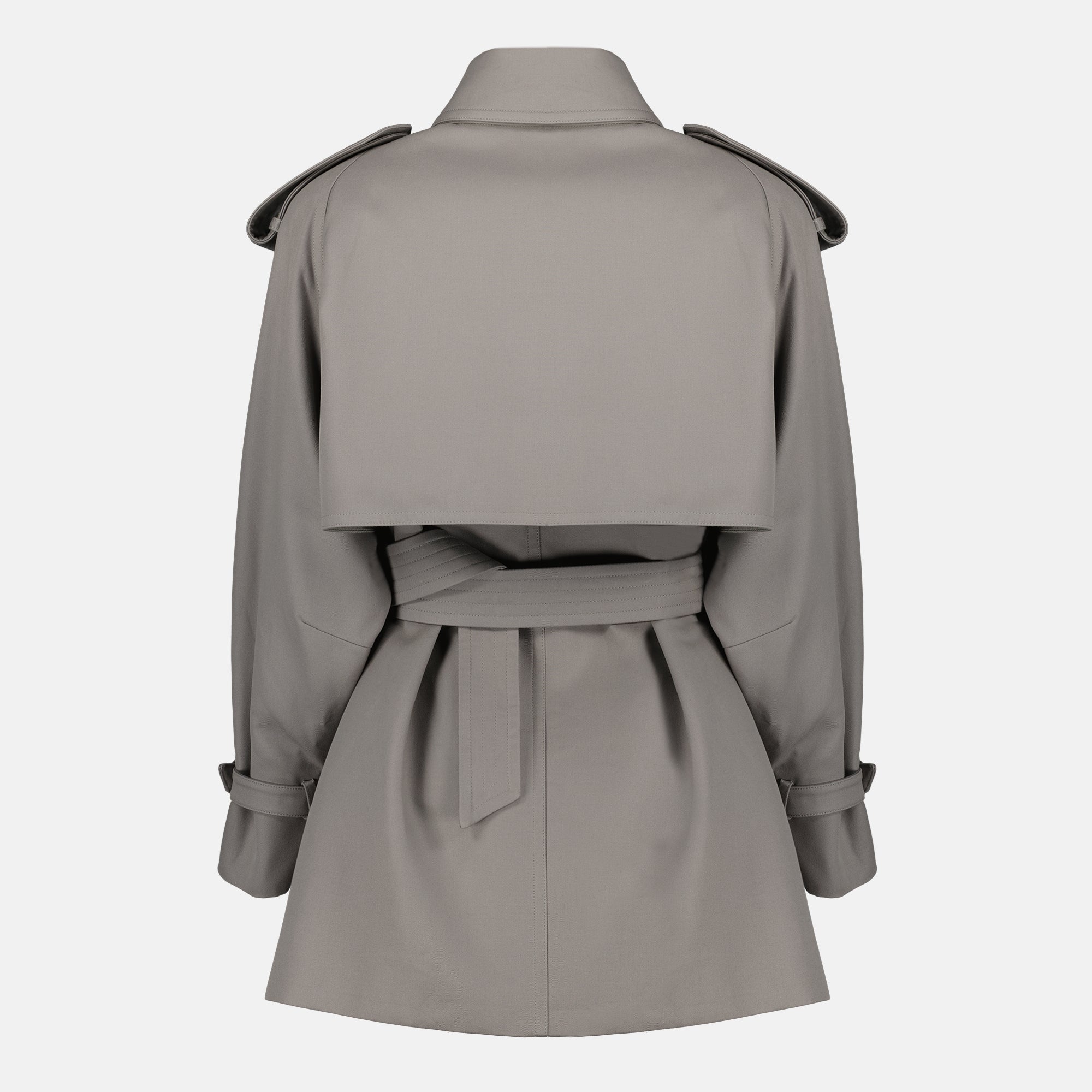 Manteaux Trench mi-long en gabardine de coton gris Max Mara Gris Femme