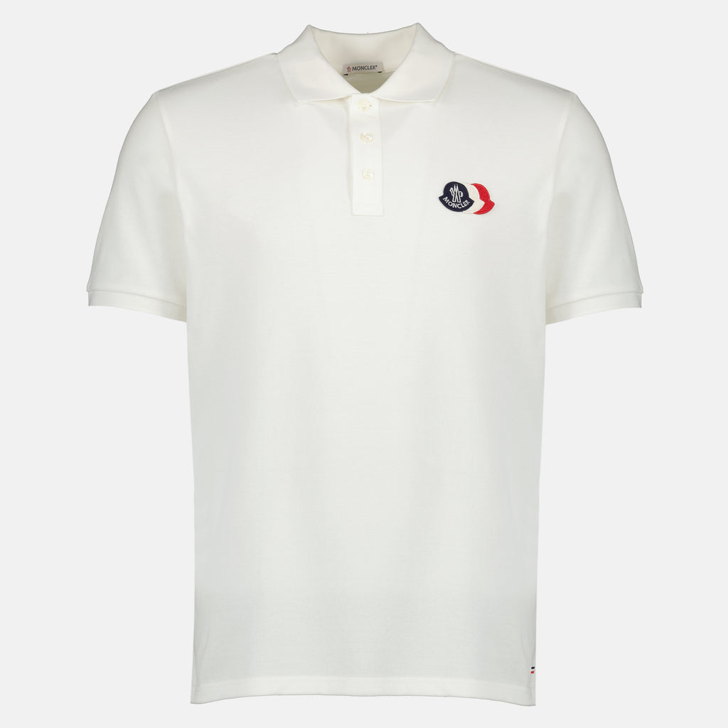 Polos Polo de Piqué de Algodón Blanco Moncler Blanc Homme
