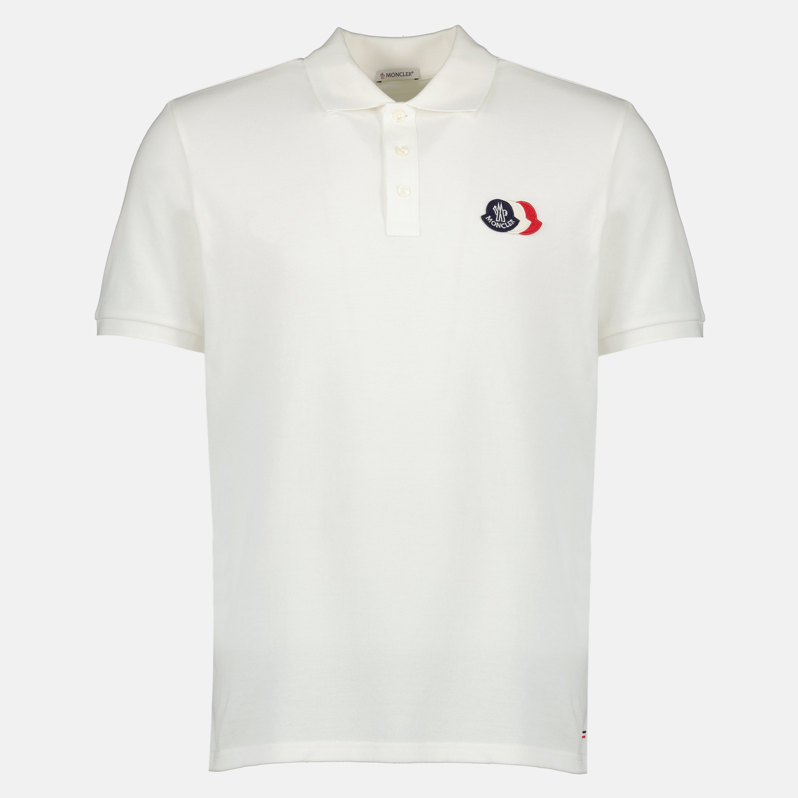 Polos Polo en piqué de coton blanc Moncler Blanc Homme