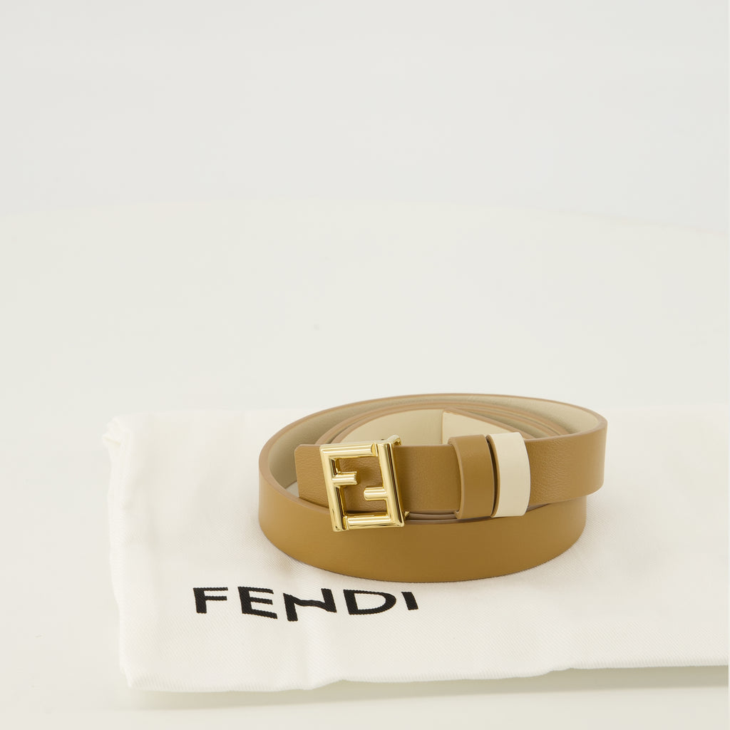 Ceintures Reversible FF Belt Fendi Marron Femme