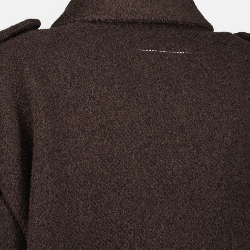 Image de l'article Veste en laine marron de la marque Mm6 pour Femme - Saison Automne-Hiver 2025 - Vue détaillée_2