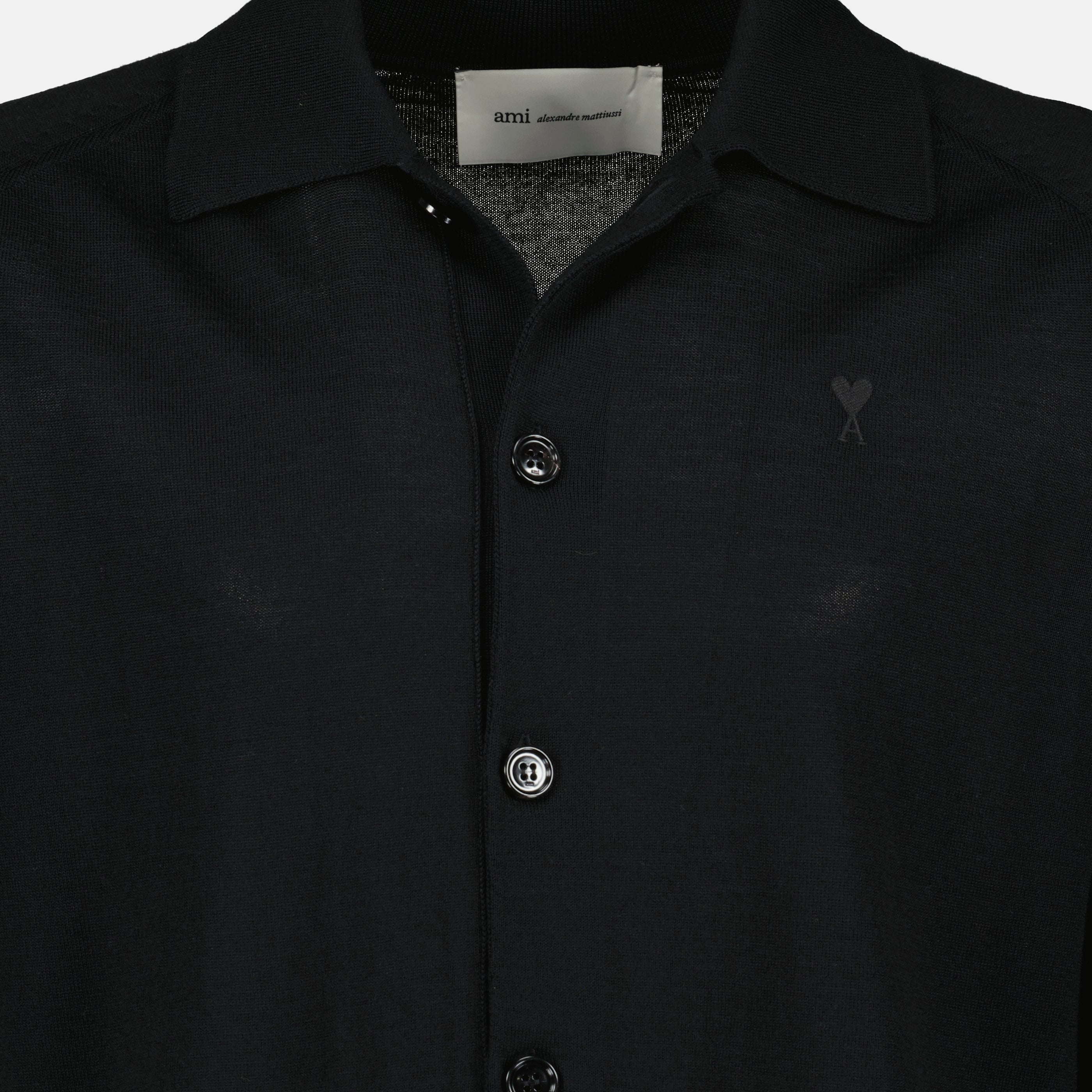 Chemises Cárdigan de Lana Negro Ami PARIS Noir Homme
