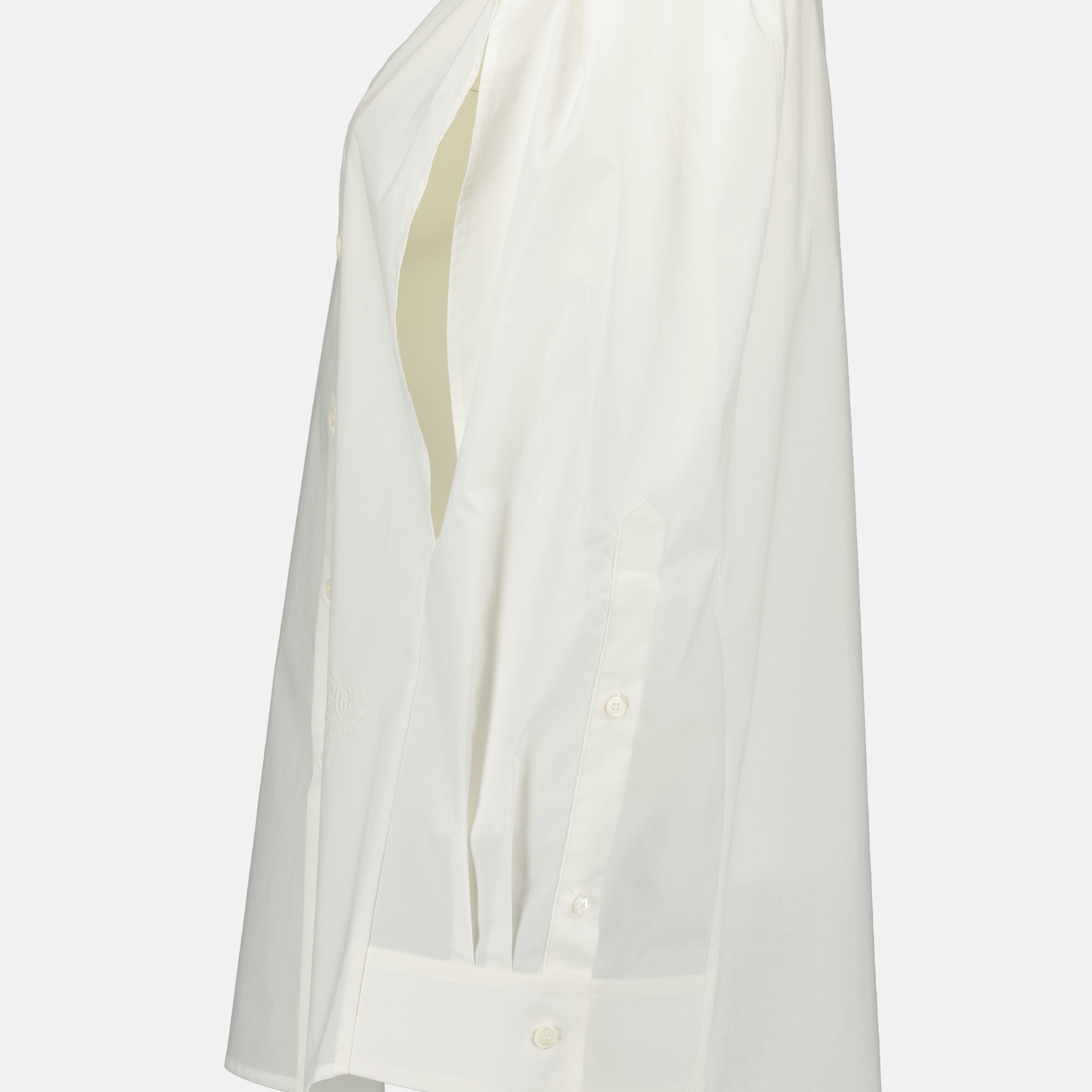 Chemises Camisa Blanca de Popelín Sin Mangas Mm6 Blanc Femme
