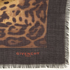Écharpes, foulards et gants Écharpe en laine et soie imprimé léopard Givenchy Marron Femme