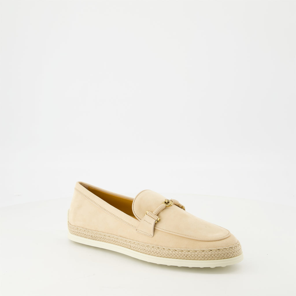 Loafers Suede Leather Loafers Tod's Beige Femme