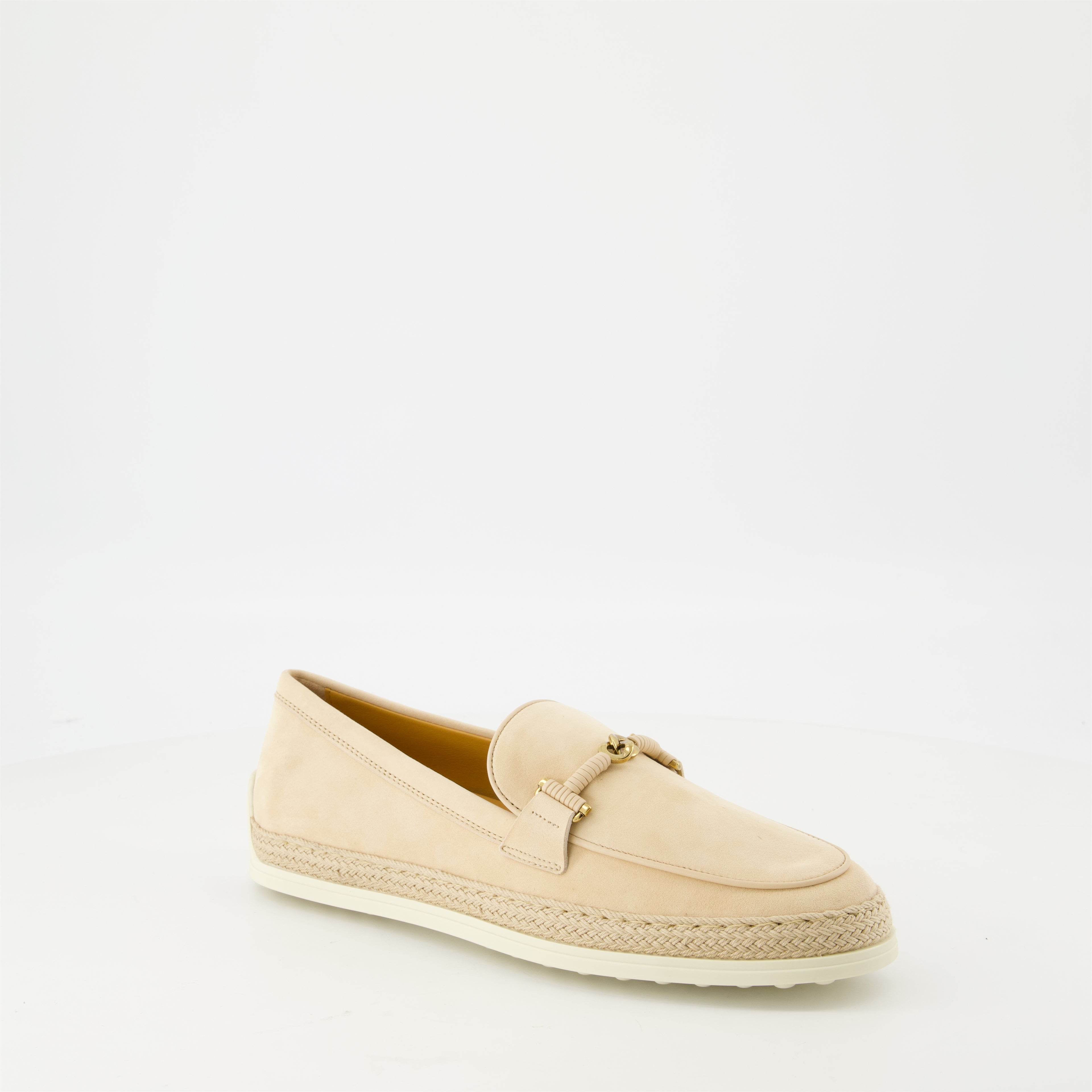 Loafers Suede Leather Loafers Tod's Beige Femme