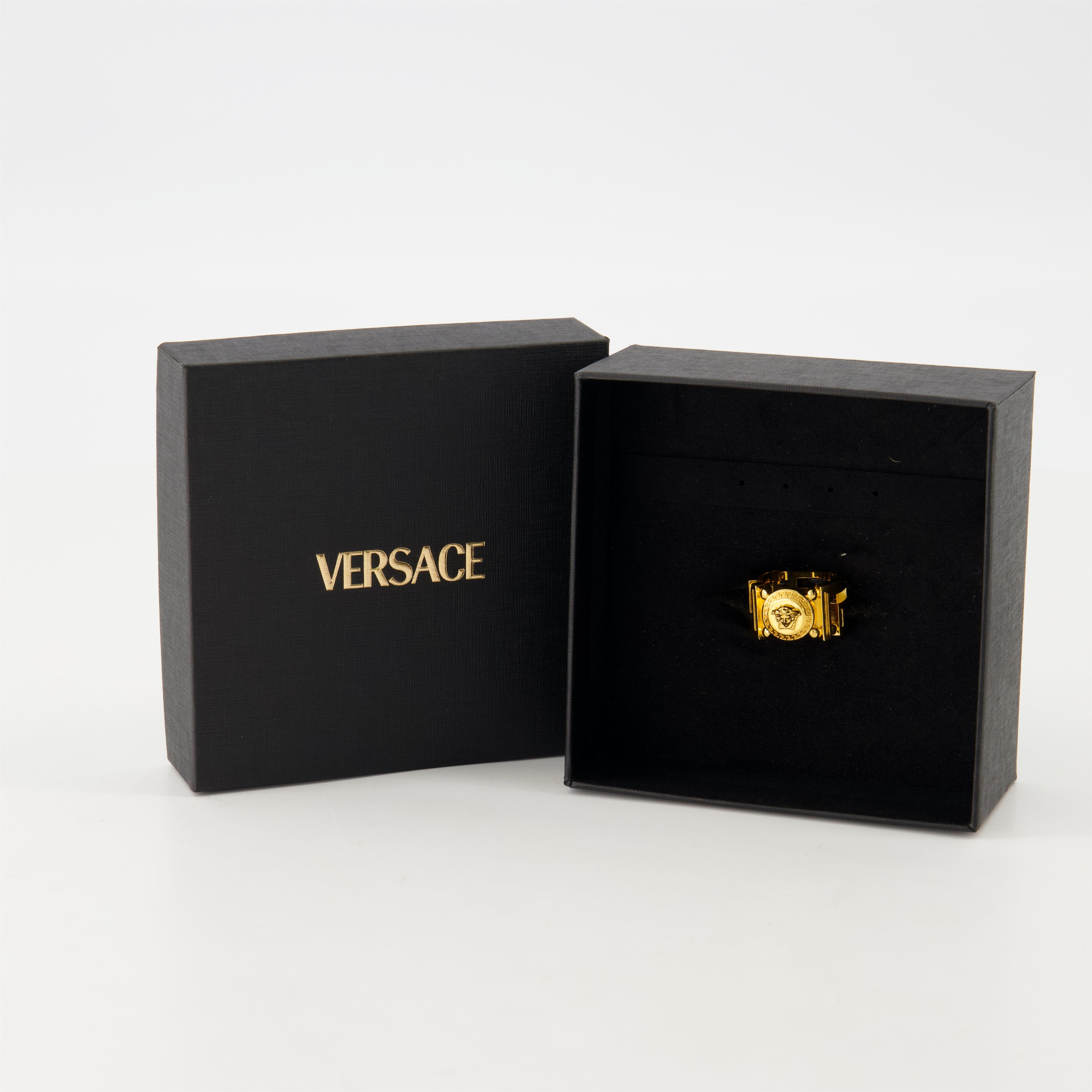 Bijoux Bague Medusa Greca Versace Doré Unisexe