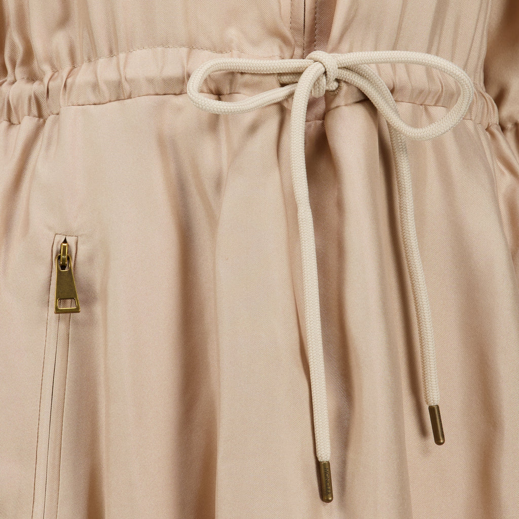 Robes Robe chemise en sergé de soie beige Moncler Beige Femme