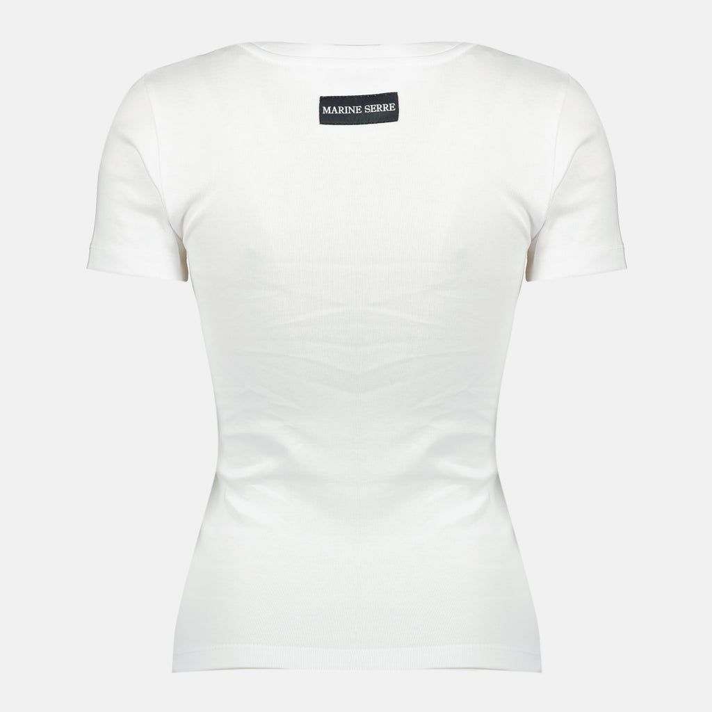 Image de l'article T-shirt Moon blanc de la marque Marine Serre pour Femme - Saison Automne-Hiver 2025 - Vue de Dos