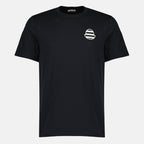 T-shirts 네이비 스트라이프 로고 코튼 티셔츠 Moncler Bleu foncé Homme