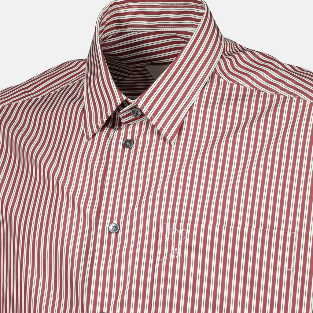Image of the article Ami heart striped red shirt from the brand Ami PARIS for Unisex - Autumn-Winter Season 2025 - Detailed View 1