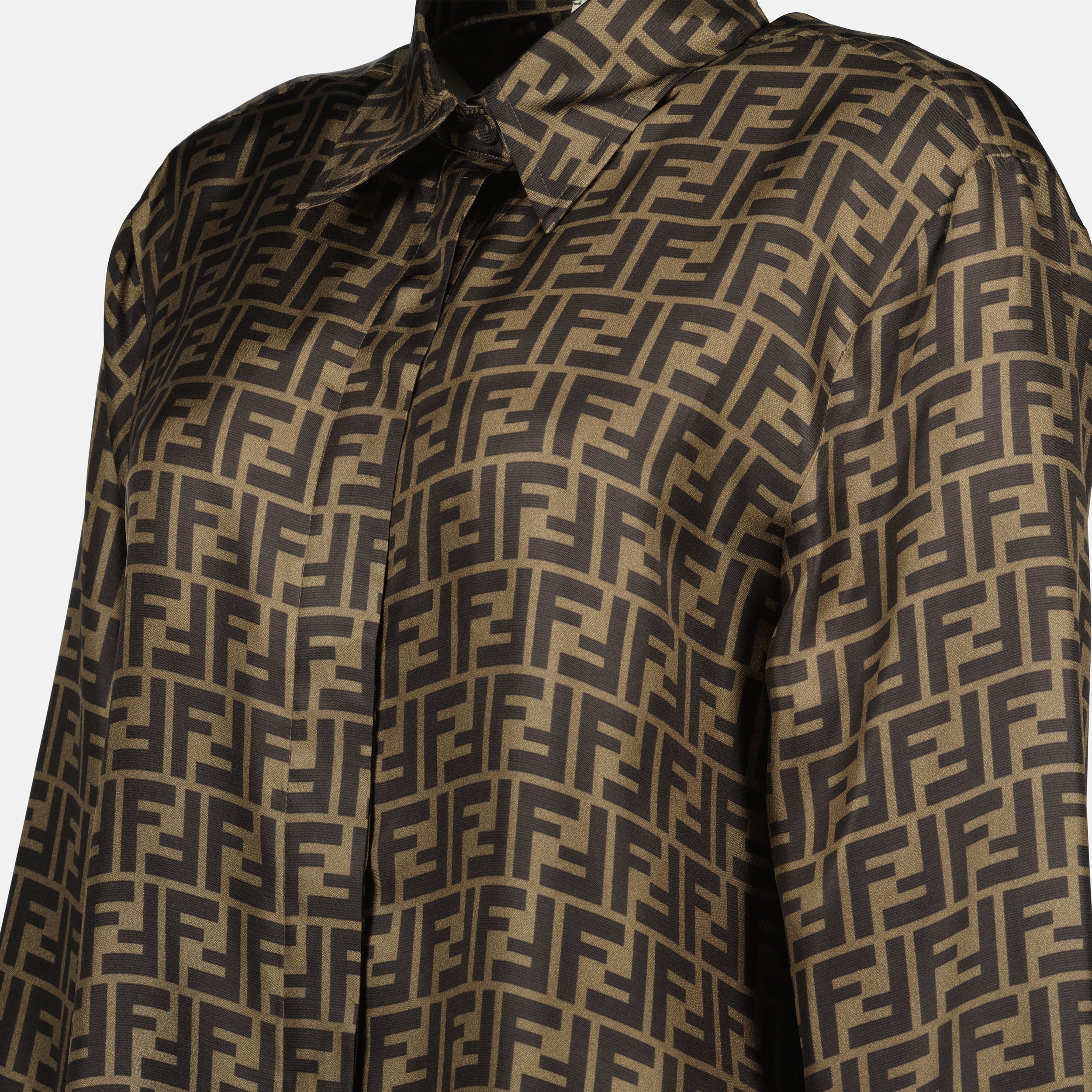Shirts FF Brown Silk Shirt Fendi Brown Femme