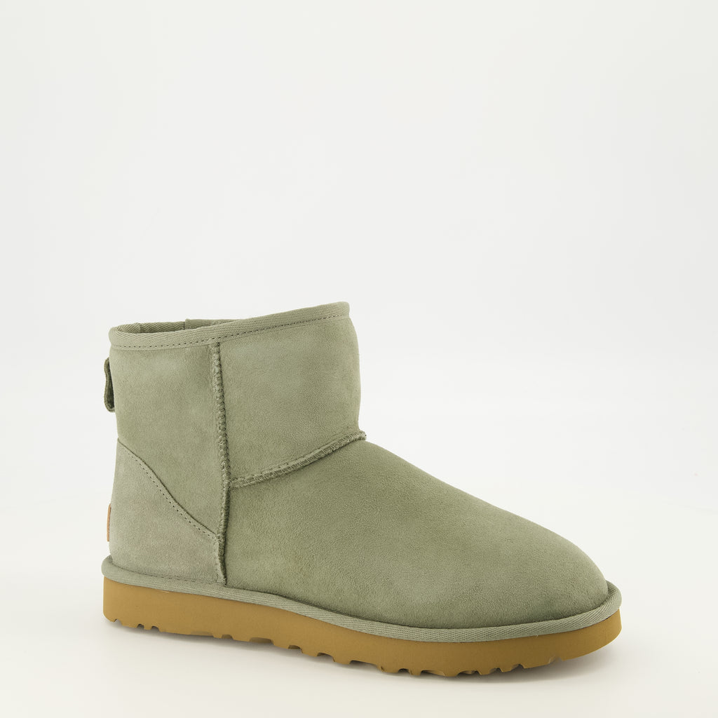 Bottines Stivali Classic Mini II Verdi Ugg Vert Femme