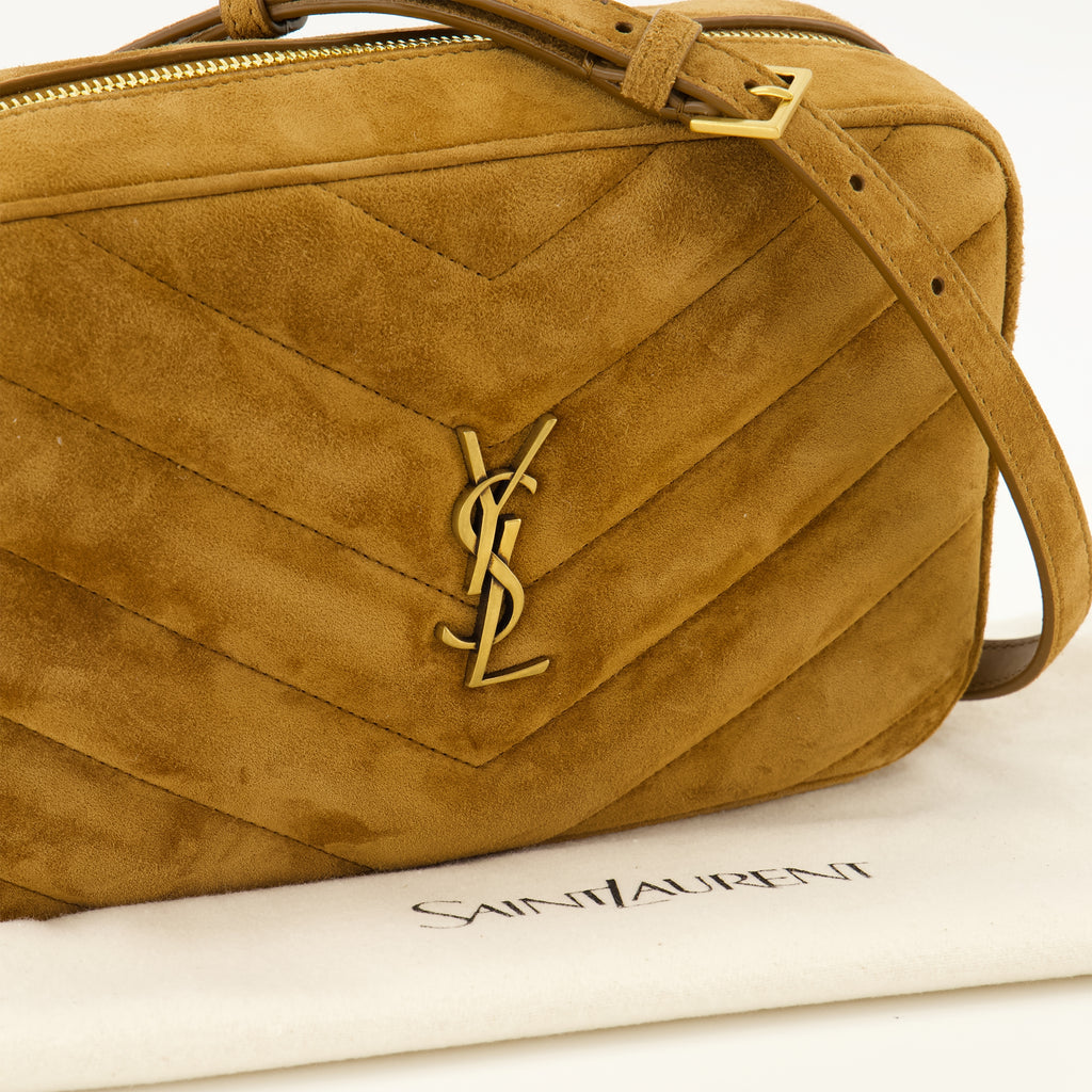 Sacs bandoulière Loulou Kamera Tasche aus braunem Wildleder Saint Laurent Marron Homme