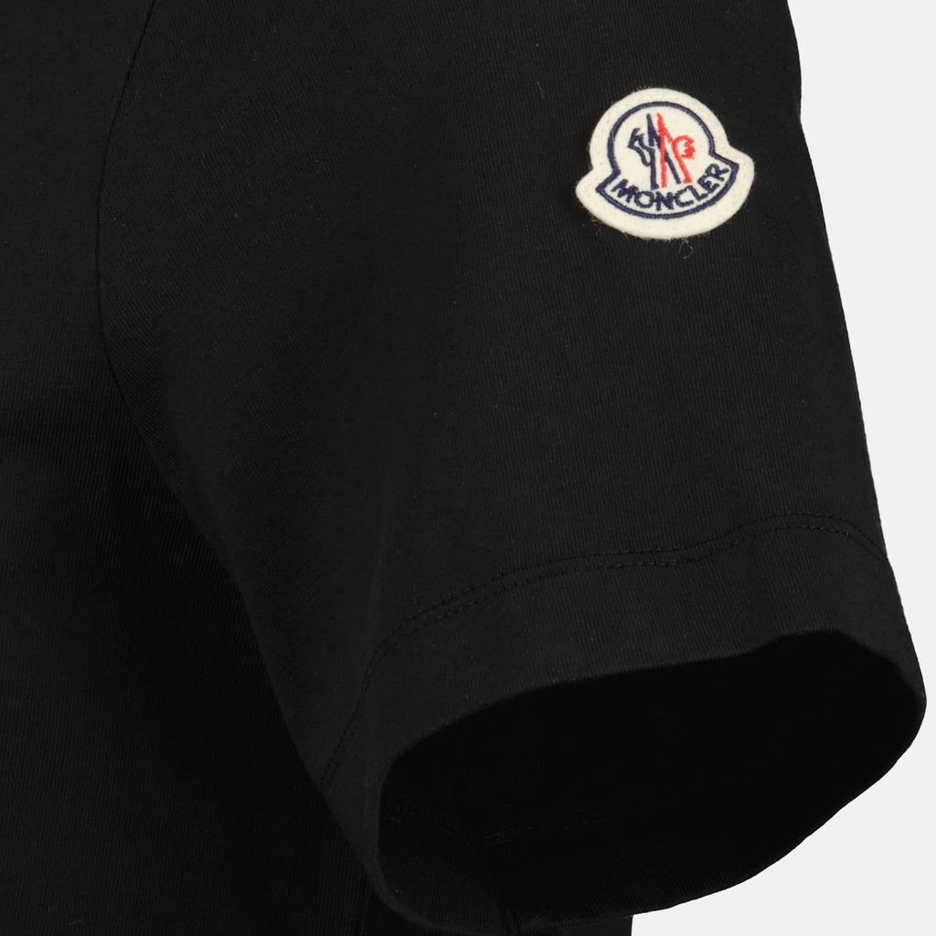 Imagen de la camiseta de logo negro de la marca Moncler para hombre - Temporada Primavera-Verano 2026 - Vista detallada_1