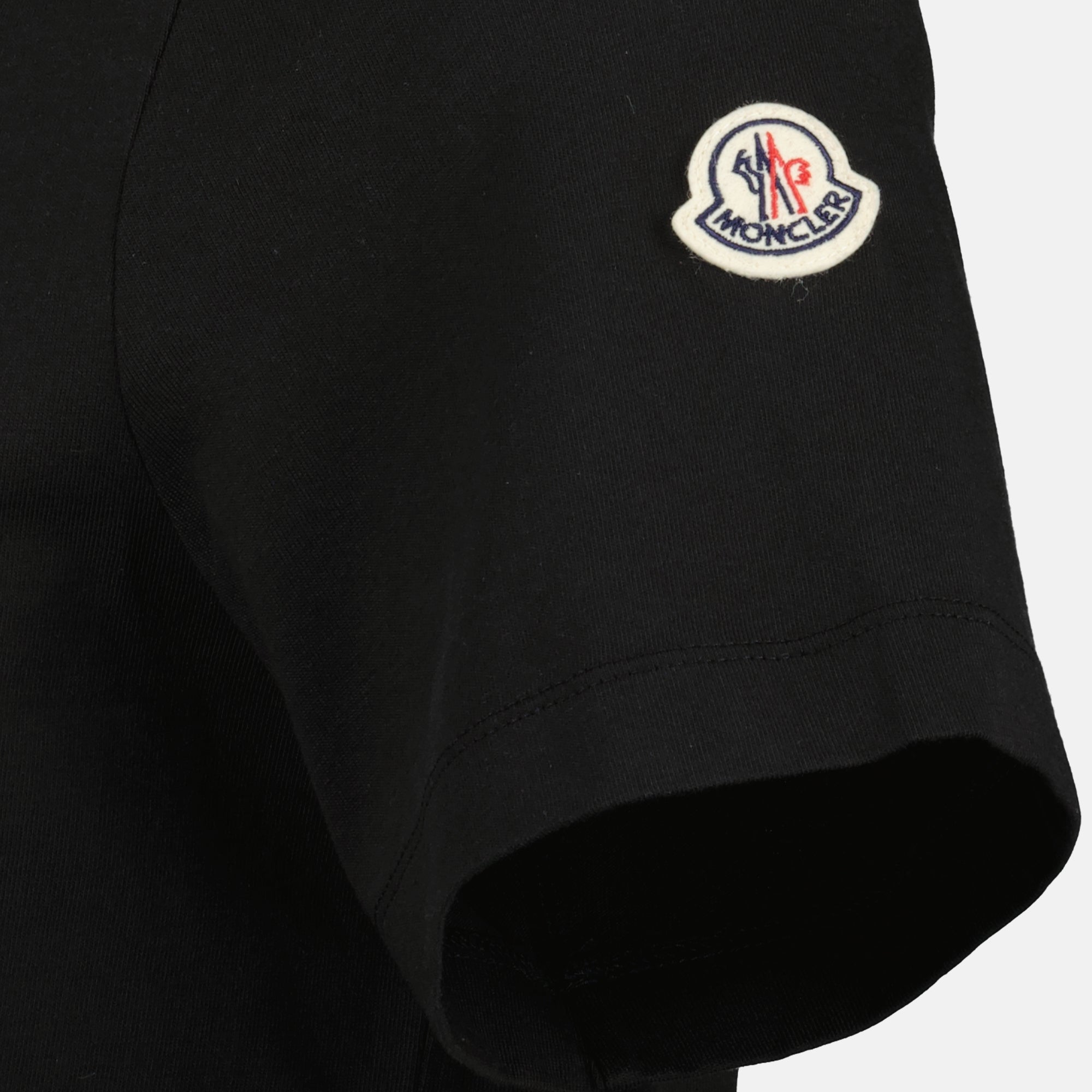 Image of the Moncler brand black logo t-shirt for men - Spring-Summer 2026 - Detailed view_1